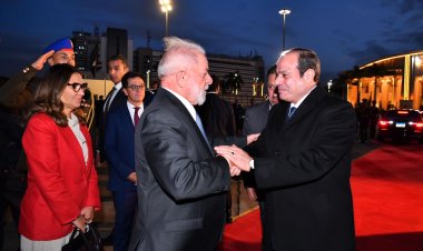 الرئيس السيسي يودع  نظيره البرازيلي بعد انتهاء زيارته لمصر