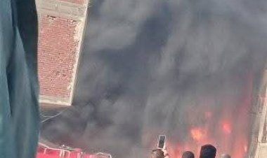 حريق هائل فى مخزن بويات بمنطقة البراجيل في الجيزة