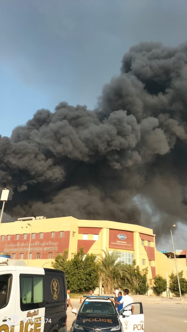 حريق هائل فى مصنع كيماويات بمدينة بدر بالقاهرة وإصابات بالاختناق