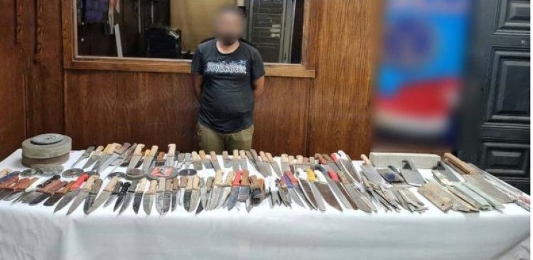ضبط 196 قطعة سلاح أبيض داخل ورشة بمنطقة الشرابية
