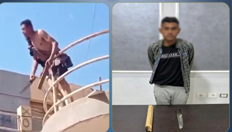 ضبط عاطل ظهر في فيديو متداول يلوح بسلاح أبيض ويسب مواطناً بالشرقية