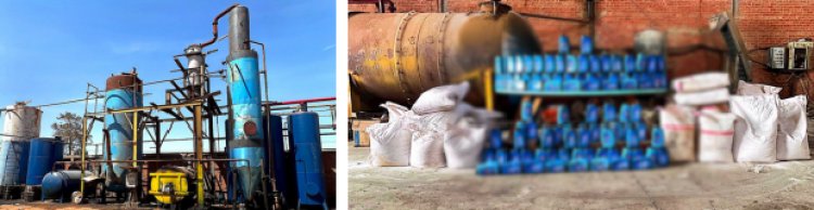 ضبط مصنع غير مرخص لإنتاج زيوت سيارات مغشوشة بالشرقية