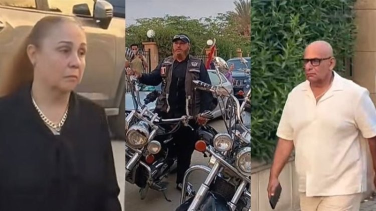 شيرين وخيري بشارة اول الحضور في عزاء محمد مرزبان