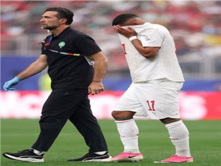 إصابة نجم منتخب المغرب خلال مباراة كندا في ثمن نهائي المونديال
