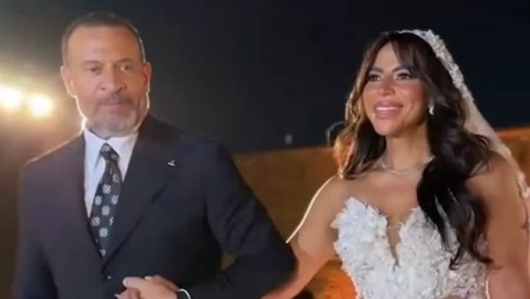 ابنة ماجد المصري ترتدي فستان زفافها من تصميم زوجة والدها رانيا أبو النصر