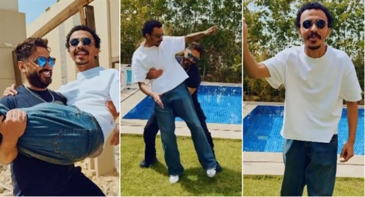 "شاله وطرده من البيت".. تامر حسني يمازح كزبرة بفيديو للإعلان عن حفلة ستجمعهما قريبًا