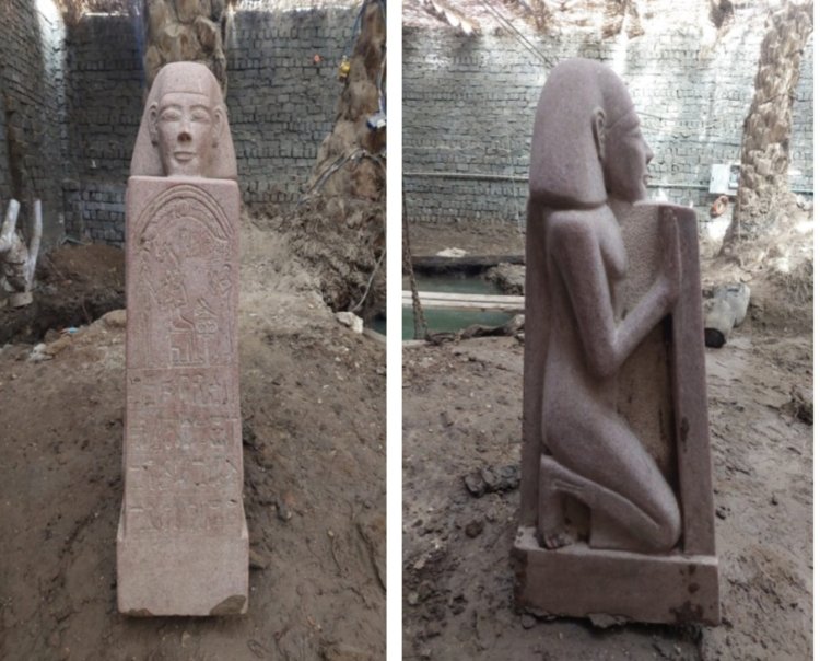 القبض على 5 أشخاص وبحوزتهم تمثال أثري نادر عثروا عليه أثناء التنقيب  بالبدرشين