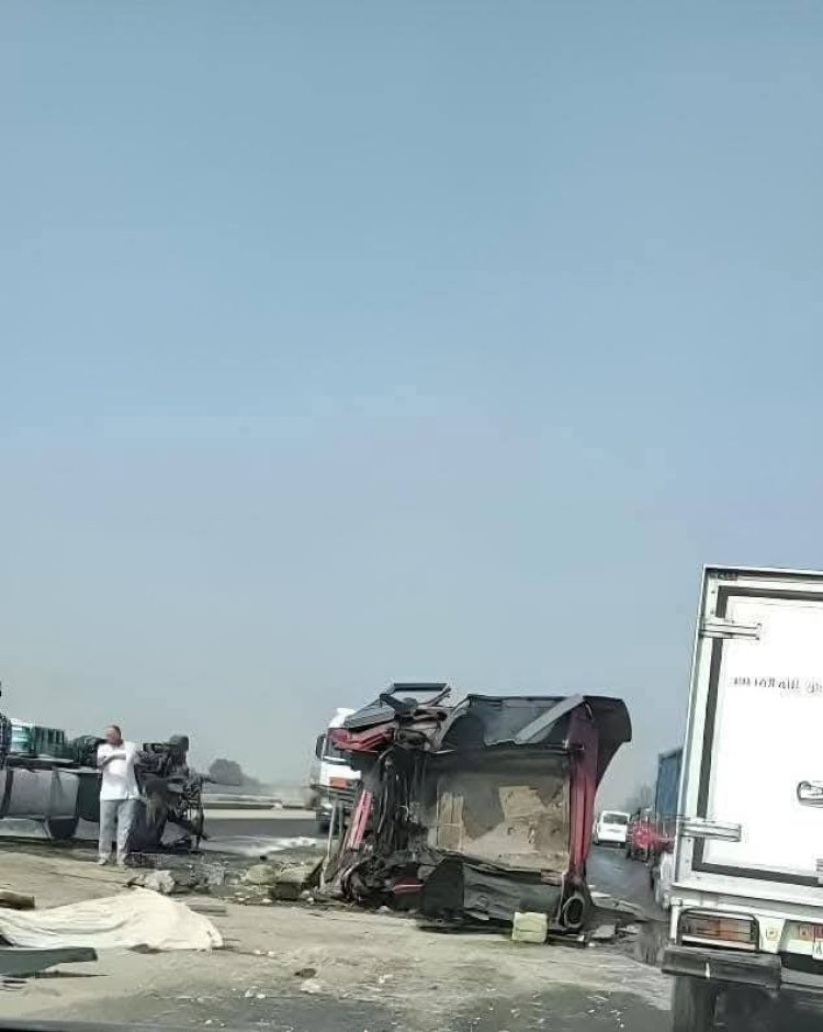 تصادم مروع بين أتوبيس وتريلا على الطريق الإقليمي.. وسقوط عدد من المصابين