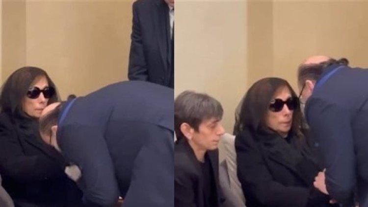 قبل يدها.. أسامة الرحباني يقدّم واجب العزاء للسيدة فيروز وابنتها ريما رغم الخلافات العائلية