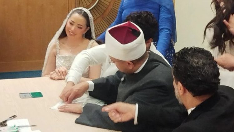 الصور الاولى من كتب كتاب أحمد جمال على فرح الموجي وسط أجواء مبهجة