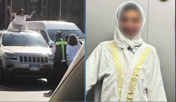 الأجهزة الأمنية تكشف.. الفتاة التى صعدت فوق سقف سيارة على كوبري أكتوبر: أجنبية ومضطربة نفسيًا