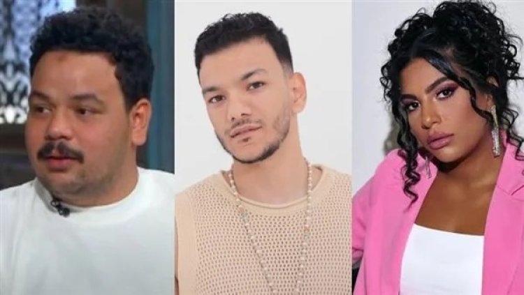 حودة بندق يمازح دنيا سامي ومصطفى غريب بعد مشاركتهم في الغناء
