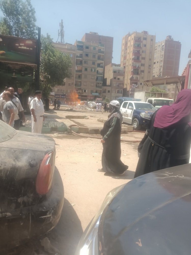 إخماد حريق خط غاز فى البساتين دون وقوع إصابات 