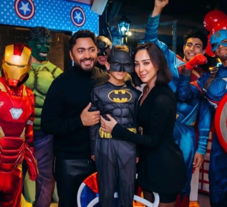 ذكاء تامر حسني وبسمة بوسيل.. يحتفلان سويًا بعيد ميلاد ابنهما رغم الانفصال