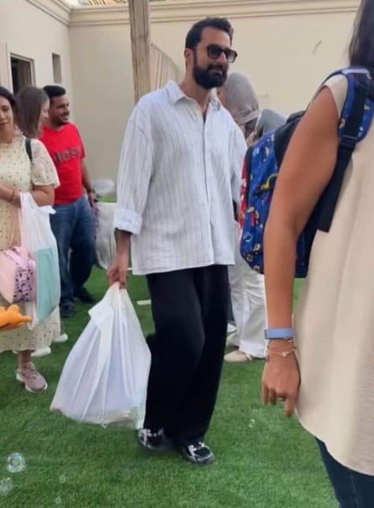 أحمد حاتم يسخر من «سبلايز» ابنه بطريقة طريفة " والله ما اعرف كيس السبلايز ده فيه ايه"