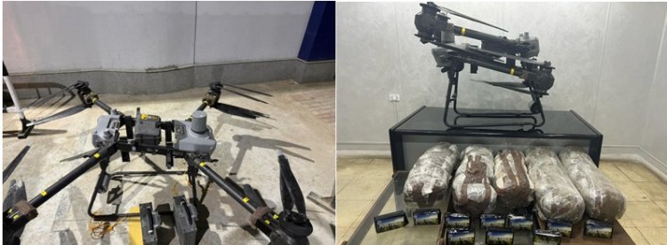  إحباط تهريب 35 كيلو مخدرات باستخدام طائرة درون .في السويس