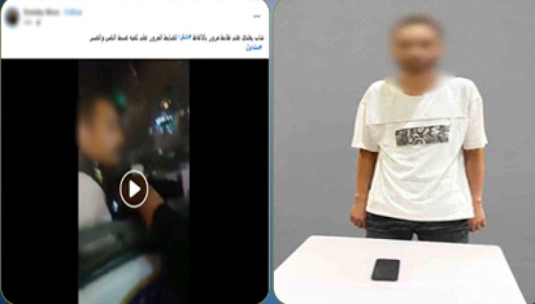 ضبط عنصر جنائي تعدى بالسب على ضابط مرور بالزقازيق أثناء تحرير مخالفة