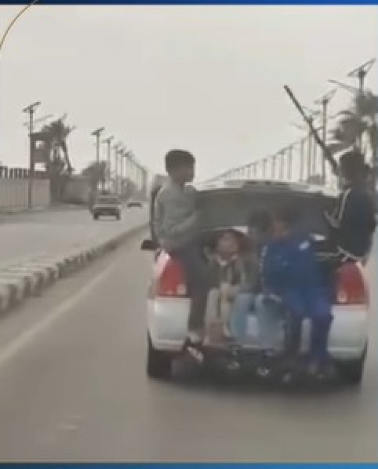 الأمن يكشف ملابسات فيديو جلوس أطفال فى حقيبة سيارة وقذف المارة بالخرز