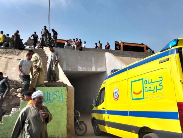 مصرع 9 أشخاص معظمهم اطفال فى حادث تصادم سيارة نقل وميكروباص أعلى الطريق الأقليمي بالمنوفية
