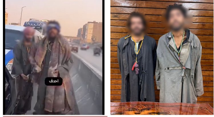 القبض على عاطلين  يستجديان المارة وإلقاء الحجارة على السيارات بشبرا الخيمة 