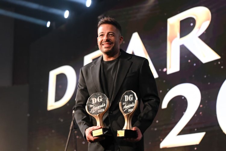 بالصور.. حماقي يحصد جائزتي أفضل مطرب وأفضل ألبوم "سمعوني" في دير جيست 2026 ويوجه رسائل خاصة