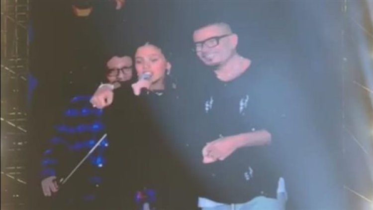 عمرو دياب يحتفل بنجاح ابنته جنا ويشيد بموهبتها على مسرح حفله بالقاهرة الجديدة