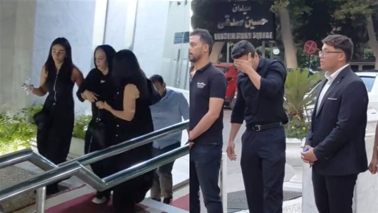 انهيار والدة سهام جلال في عزائها بالمعادي.. وأشرف زكي يحرص على الحضور
