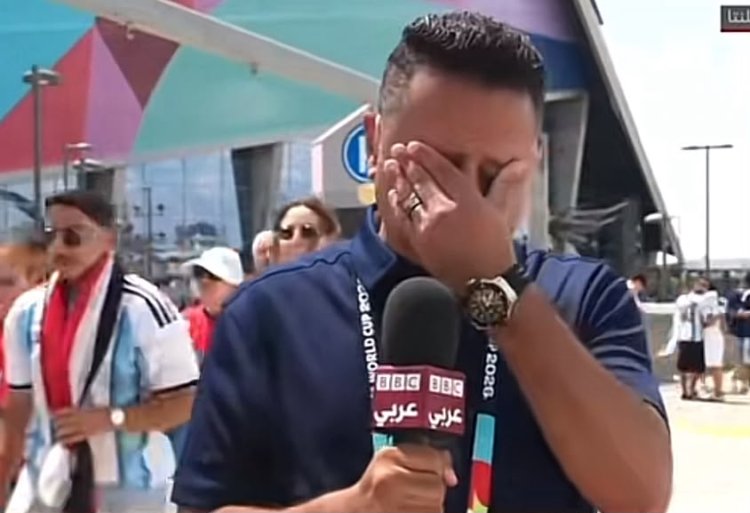 بكاء مراسل BBC على الهواء بعد خروج مصر من مونديال 2026
