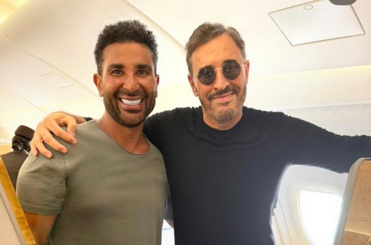 صديقي وأستاذي.. أحمد سعد رفقة كاظم الساهر في أحدث ظهور