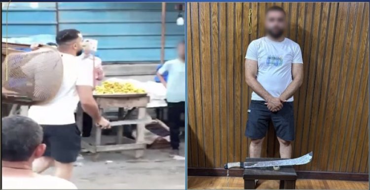 القبض على سائق توك ظهر فى فيديو يحمل سلاح أبيض ويتعدى على عاطل بمنطقة الرمل