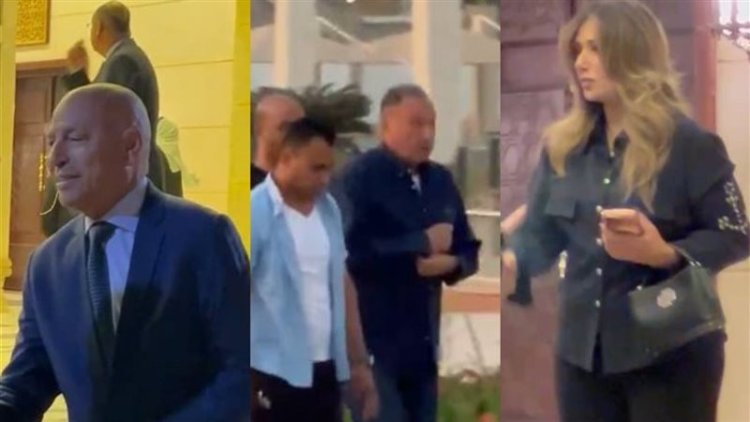 الخطيب وليلى علوي ومصطفى شعبان في عزاء عبدالرحمن أبو زهرة بمسجد المشير