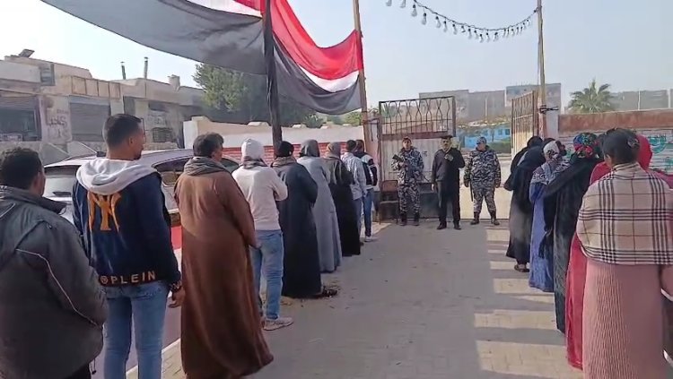 اصطفاف  الناخبين أمام اللجان الانتخابية فى جولة الإعادة للمرحلة الثانية من انتخابات مجلس النواب بالقاهرة 