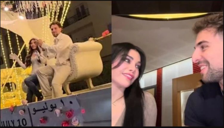 هيفاء وهبي وسانت ليفانت يروجان لديو جديد بسيارة زفاف في شوارع القاهرة