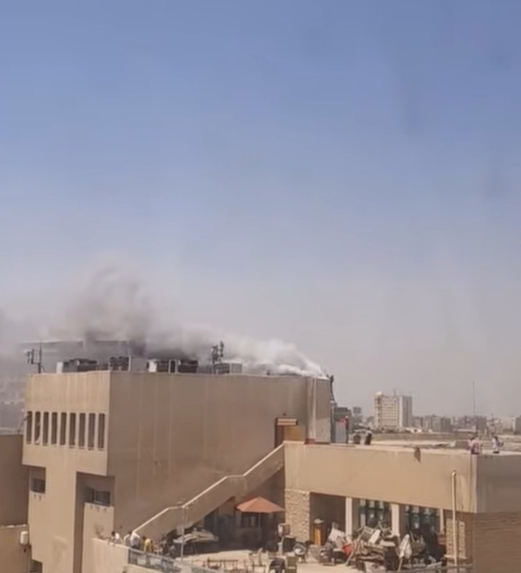 إخماد حريق  فى فرع النادي الأهلي بمدينة نصر