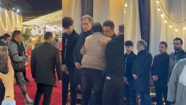 رضا البحراوي يتلقى عزاء والدته في مسقط رأسها بالغربية وحمو بيكا واحمد شيبه اول الحاضرين