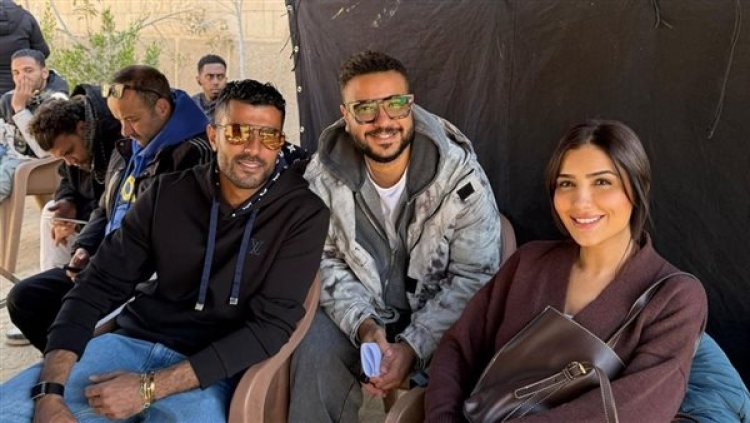 محمد سامي يفاجئ مي عمر بزيارة كواليس «الست موناليزا» قبل سباق رمضان