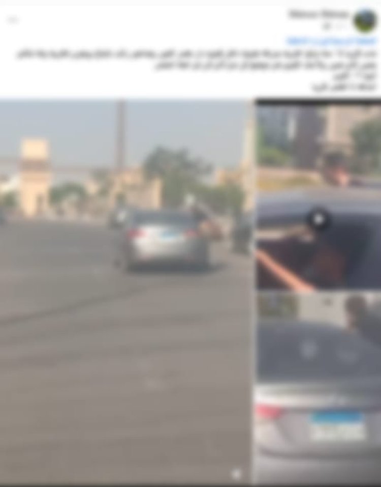 طفل يقود سيارة وصديقه يتشبث بها بحذاء تزلج فى القليوبية.. والأمن يضبطهما