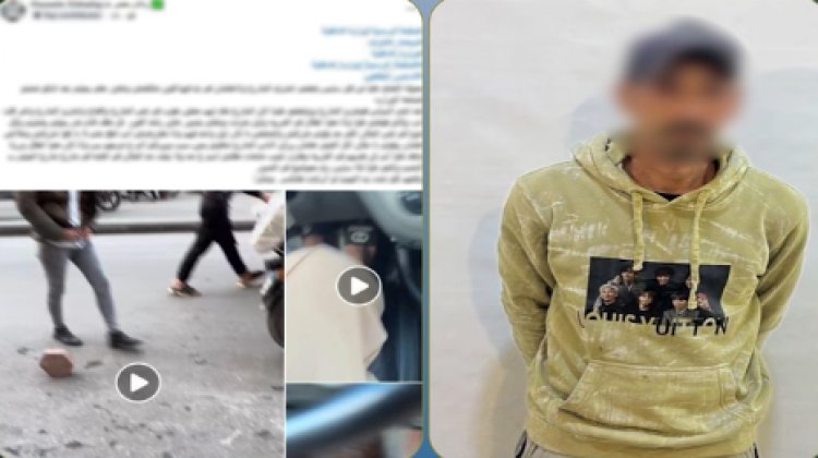 ضبط منادي سيارات حجز الطريق بالأحجار بوسط البلد